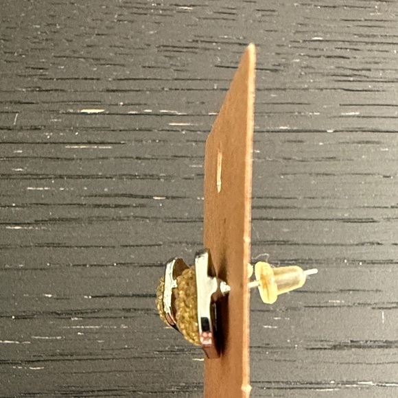 Women’s Elegant Silver and Rainbow Square Earrings - Picture 2 of 3